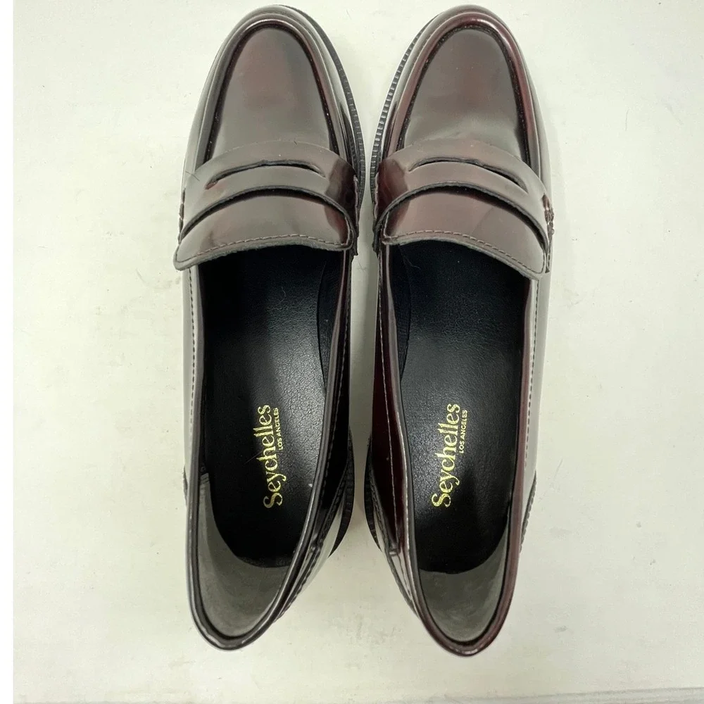 Seychelles Womens 10 Dover Penny Loafer Leather Burgundy Oxblood Leather Shoes